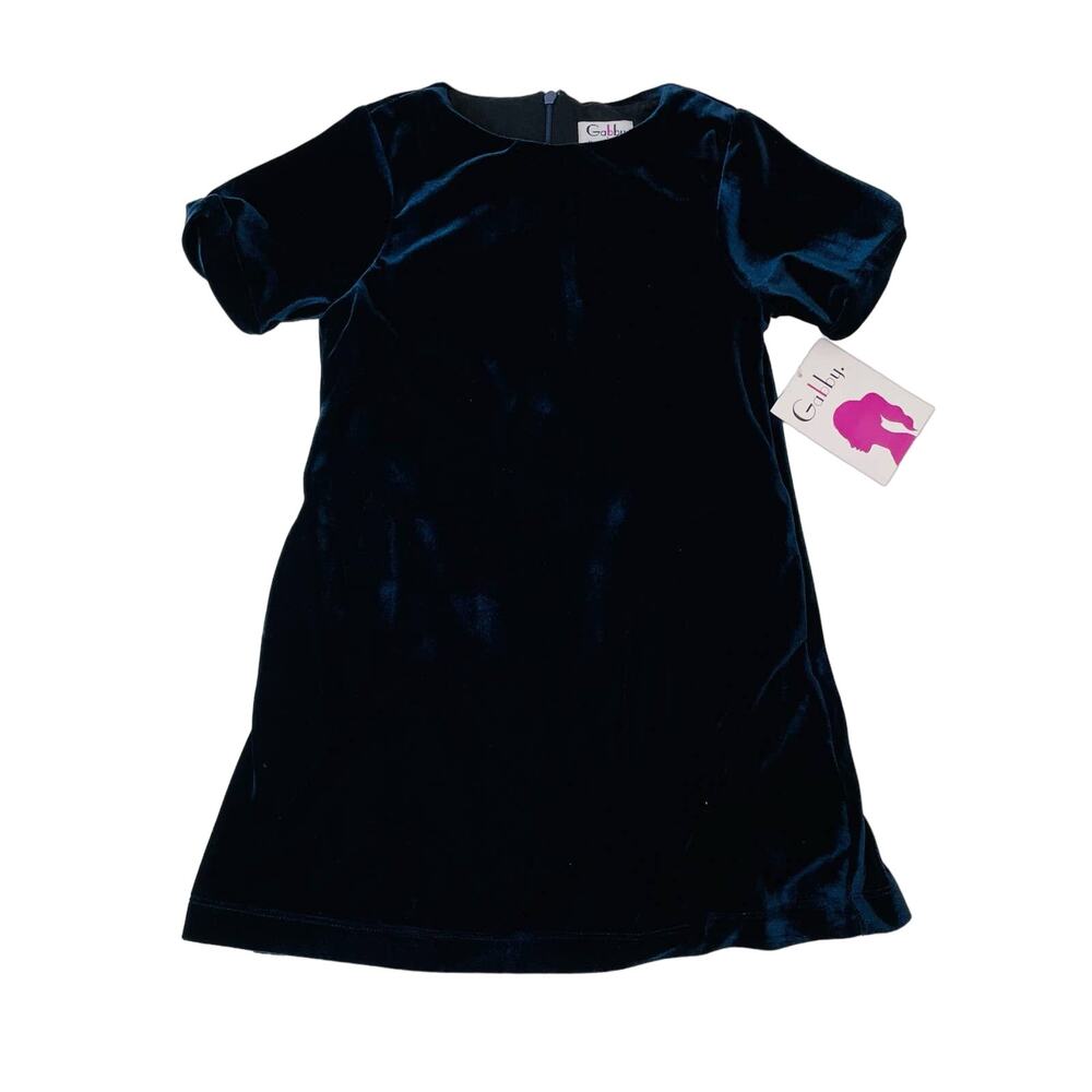 NWT Gabby 5T Navy Velveteen Dress